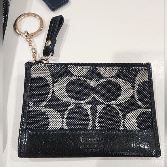 Coach Signature Denim Adjustable Crossbody Bag W/Coin Pouch (7.5" W x 8.5"H) - Picture 2 of 16